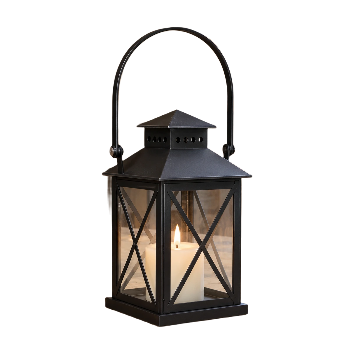 The same complete lantern on white after local browser processing