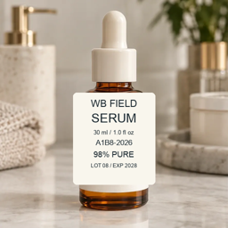 Sample serum packaging with six controlled printed lines before enlargement